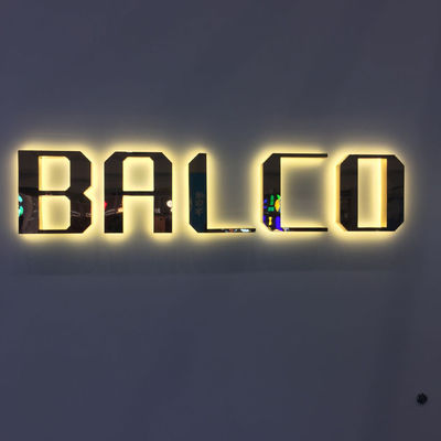 กระจกทองชุบโลหะป้ายตัวอักษรเรืองแสง M4 สกรูเมา