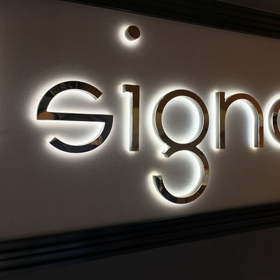 ป้ายโลโก้สแตนเลส 20-120 มม. ตัวอักษรช่องสัญญาณย้อนแสง UL