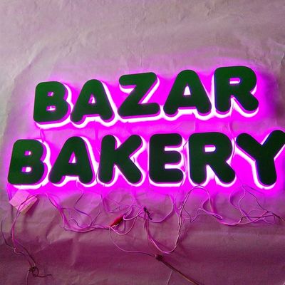 โลโก้ป้ายตัวอักษรเรืองแสง 3D กลางแจ้งสำหรับธุรกิจ