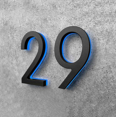 ทองกระจกบ้านเลขที่ป้ายโรงแรมประตูหมายเลขแผ่นDC12V