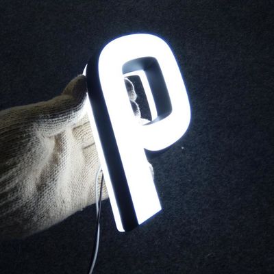 โคมไฟหน้าคู่ LED ตัวอักษรอะครีลิค ป้ายตัวอักษรสแตนเลส AC110V-240V