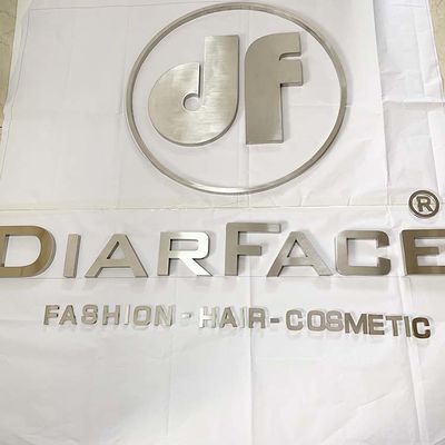 หน้าร้าน Silver Brush 3D Metal Letters Company Logo Sign Electroplated