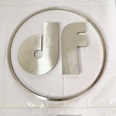 หน้าร้าน Silver Brush 3D Metal Letters Company Logo Sign Electroplated