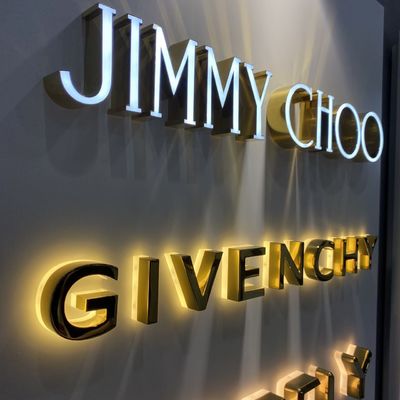 โลโก้โลหะและตัวอักษรป้ายหน้าร้าน 12VDC Laser Cut