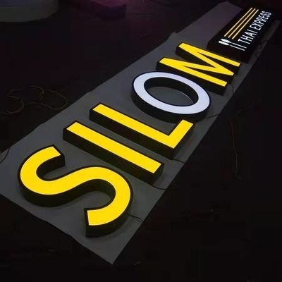 Backlit Metal Letters ป้ายหน้าร้านหนา 10 ซม. ตกแต่งร้าน