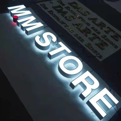 Backlit Metal Letters ป้ายหน้าร้านหนา 10 ซม. ตกแต่งร้าน