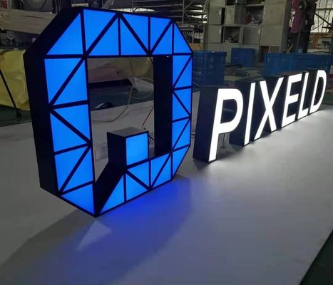 Backlit Metal Letters ป้ายหน้าร้านหนา 10 ซม. ตกแต่งร้าน