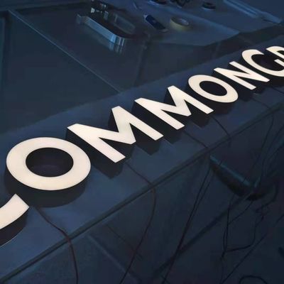 ป้ายโลโก้ตัวอักษรสแตนเลส 3 มิตินำธุรกิจป้ายหน้าร้าน CE ROHS