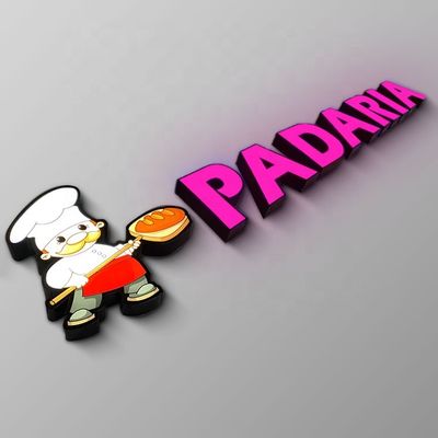 IP65 ป้ายหน้าร้านอะคริลิคนูนโลโก้ตัวอักษรโลหะเรืองแสง