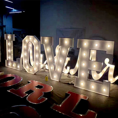 หลอดไฟ LED 3ft 4ft Marquee Letter Sign Wedding Love Letters