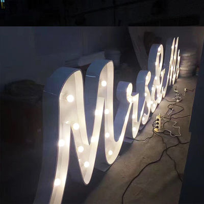 ป้ายตัวอักษร Marquee ตกแต่งงานแต่งงานโลหะทาสี CE ROHS