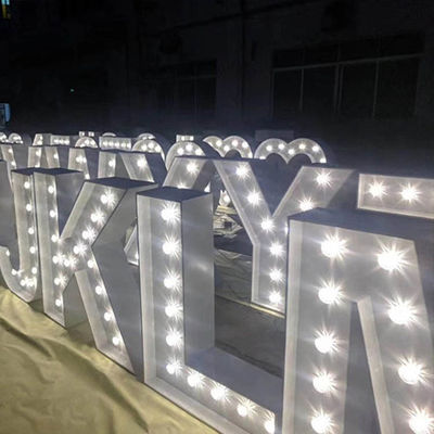 ป้ายตัวอักษร LED Marquee ขนาดใหญ่ป้ายโลหะอลูมิเนียม Marquee Letters UL