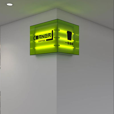 ป้ายไฟป้ายอาคารร้านกาแฟแบบอะครีลิคทิศทางกันน้ำ