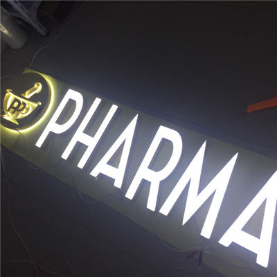 ป้ายโลโก้โลหะตัดด้วยเลเซอร์แบบกำหนดเองกลางแจ้งป้ายไฟ HIGHSPAN