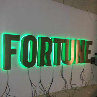 อาคารป้ายอักษรช่อง RGB สแตนเลสเรืองแสง