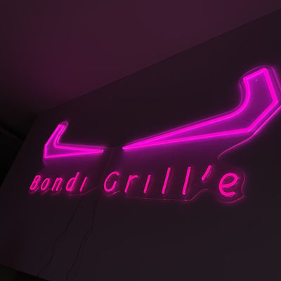 Outdoor Pink Shop Grill ป้ายนีออนปรับแต่งการโฆษณาธุรกิจ