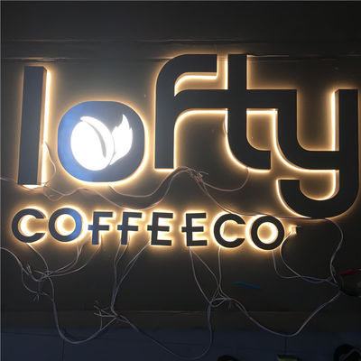 เรซิ่นอะคริลิ Backlit Channel Letters ปรับแต่งแปรง Chromed 12VDC