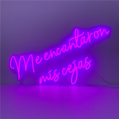 ป้ายไฟนีออน LED แบบยืดหยุ่นสีม่วงติดผนังส่องสว่าง 51200 ชั่วโมง