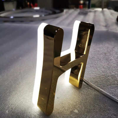 ป้ายโลโก้ธุรกิจกระจกสีทอง