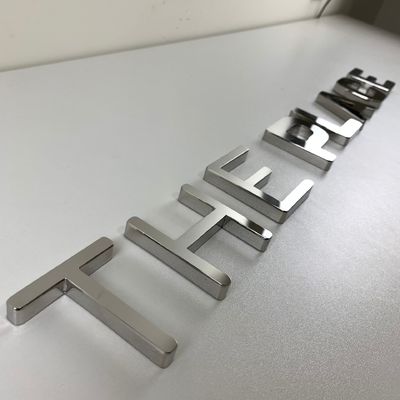 โรงแรม Silver Fabricated Stainless Steel Letters Flat Cut 20-200mm Thickness
